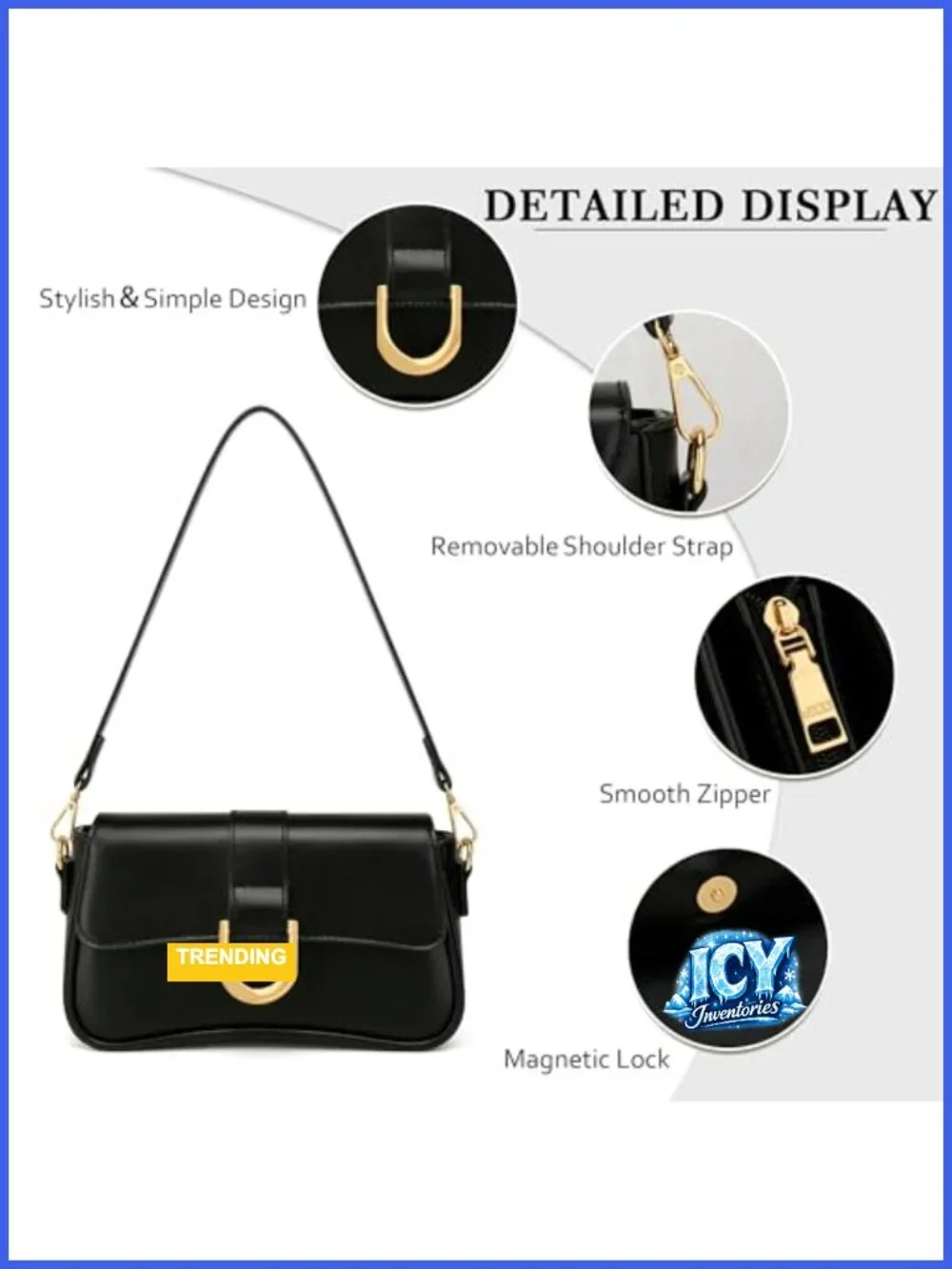 Vegan Leather Small Hobo Shoulder Bag Purse with Removable Strap